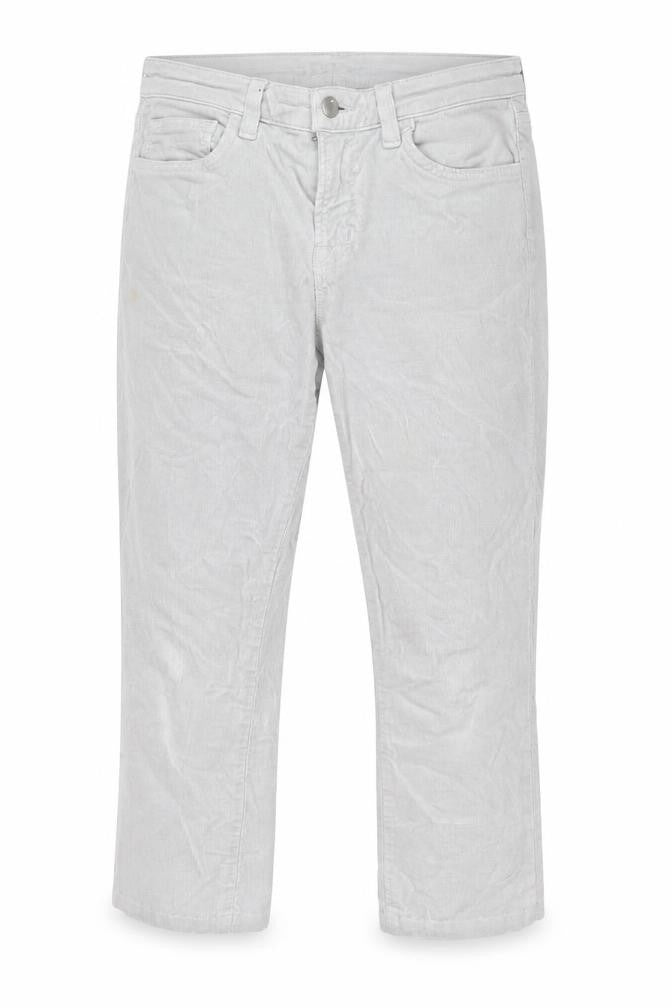 J Brand Women Grey Cropped Corduroy Slim Fit Trousers Size 10