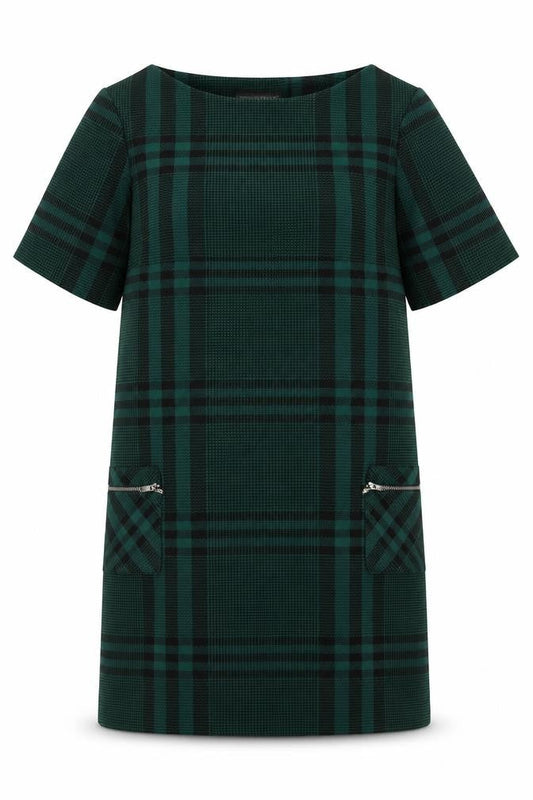 Dorothy Perkins Women’s Green Check Shift Dress Size 10 Workwear