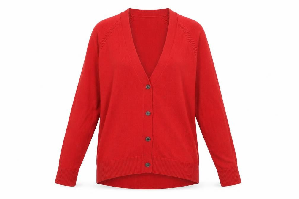 Gap Womens Red V-Neck Cardigan Jumper Size S Long Sleeve Knit