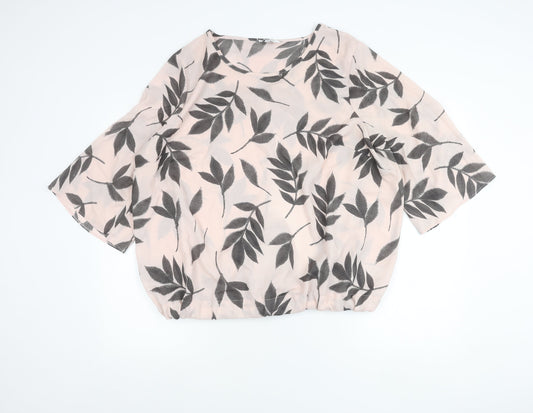 Simply Be Women’s Pink Floral Tunic Blouse UK 24 Plus Size 3/4 Sleeve