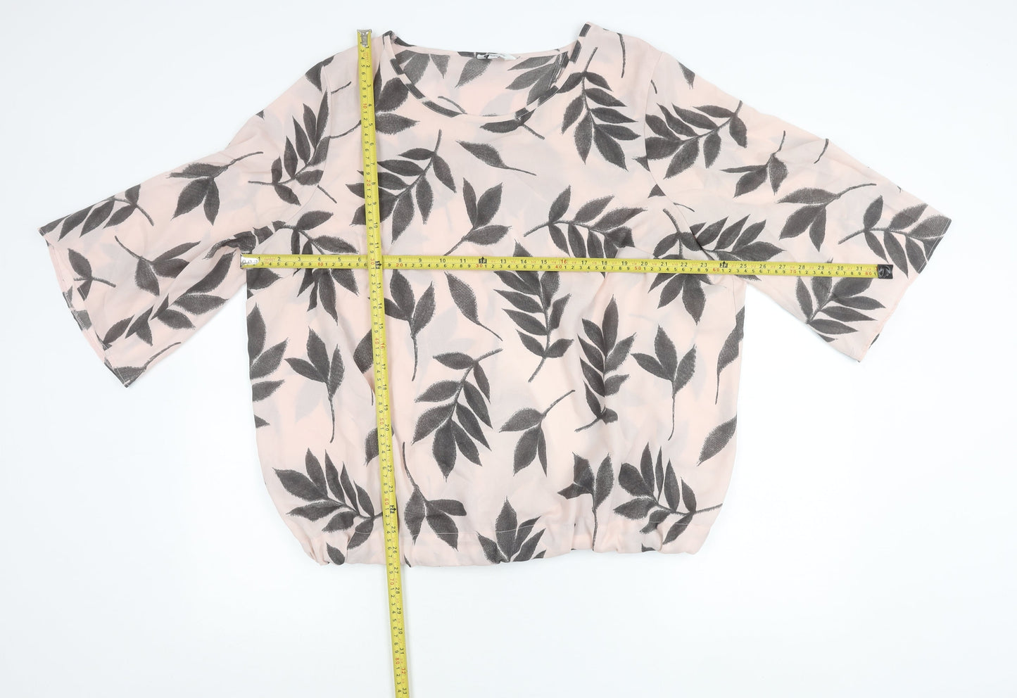 Simply Be Women’s Pink Floral Tunic Blouse UK 24 Plus Size 3/4 Sleeve