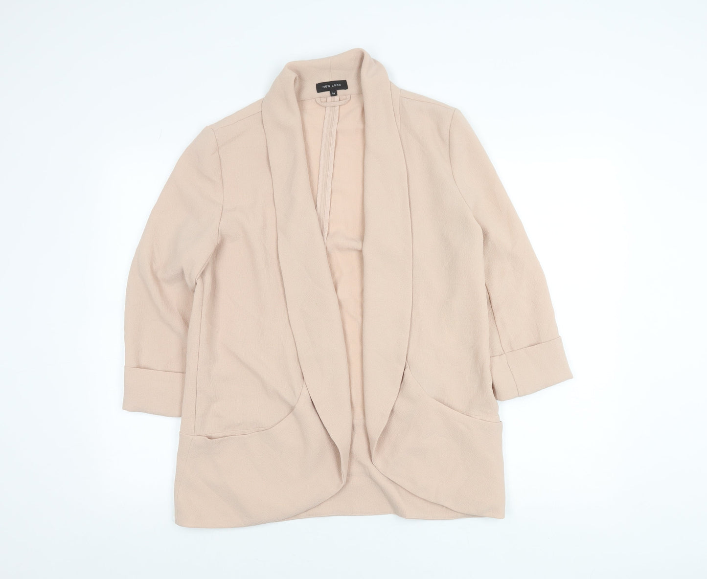 New Look Women’s Beige Size 14 Shawl Collar Blazer Jacket