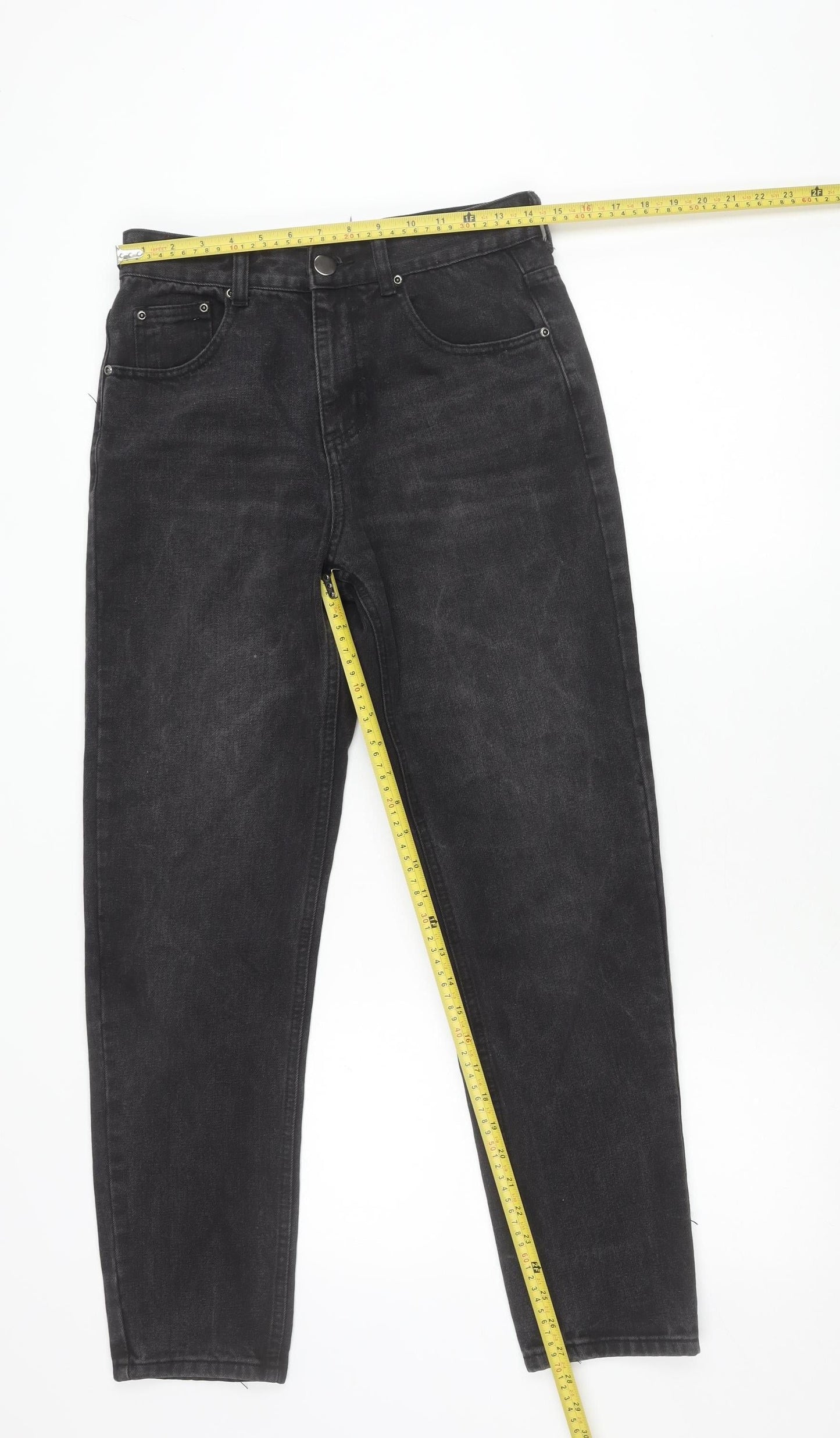 PrettyLittleThing Women’s Black Straight Jeans Size M Mid Rise