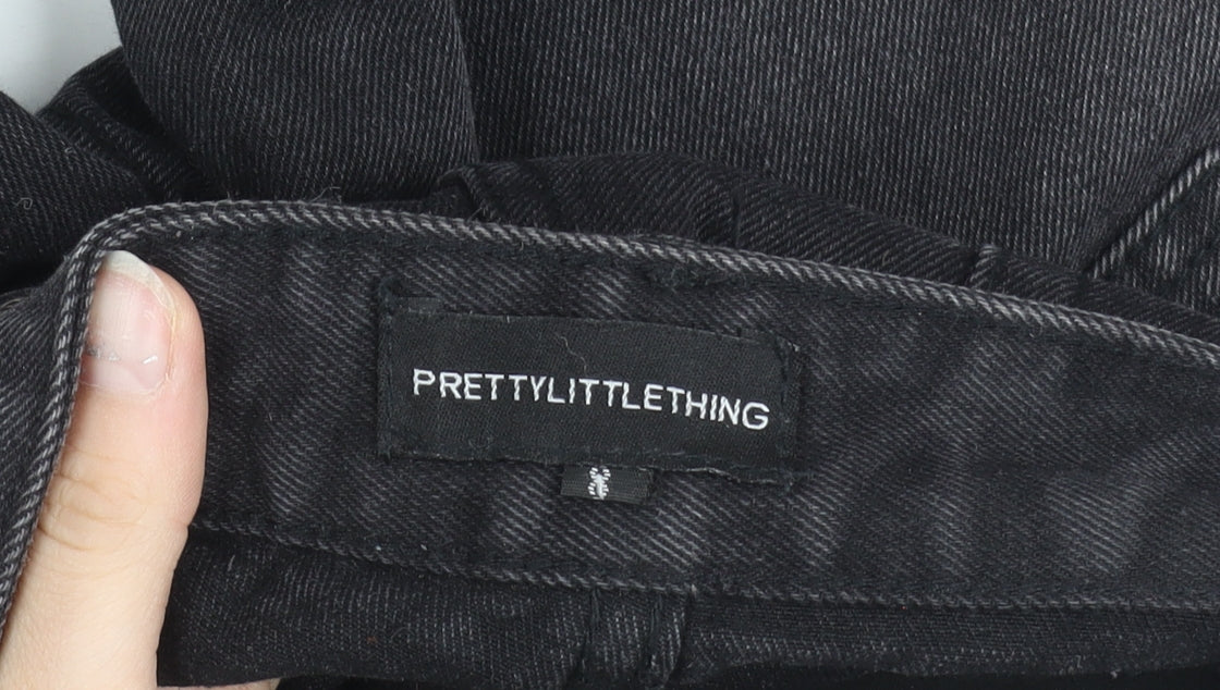 PrettyLittleThing Women’s Black Straight Jeans Size M Mid Rise