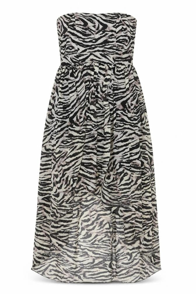 New Look Women’s Multicoloured Zebra Print Strapless Knee Dress Size 12