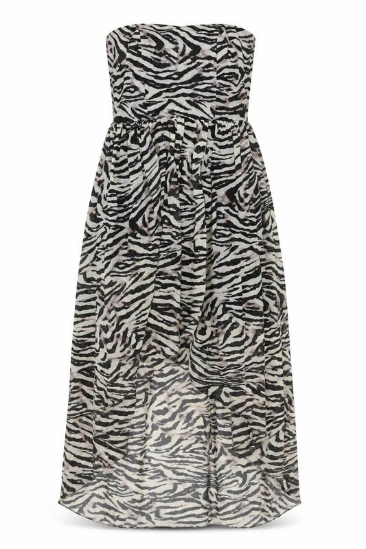 New Look Women’s Multicoloured Zebra Print Strapless Knee Dress Size 12