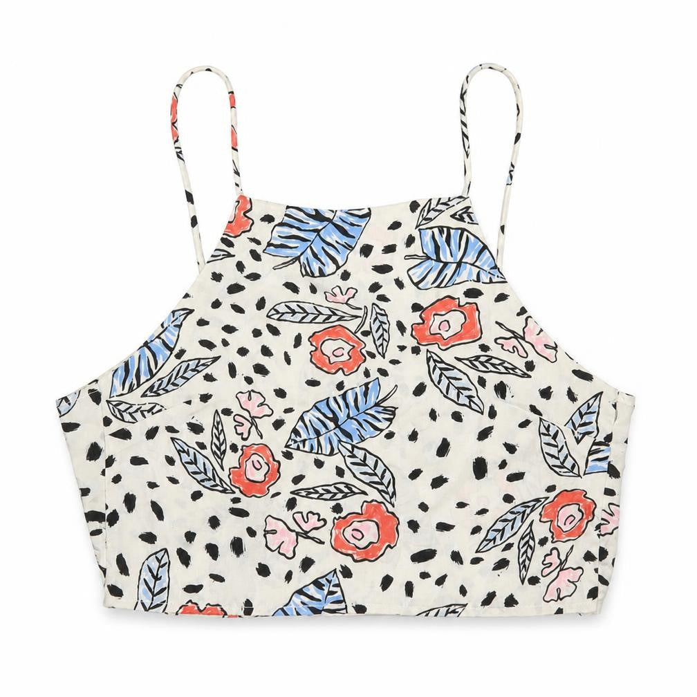 Glamorous Women’s Multicoloured Floral Tie Front Halter Cami Tank Top Size S