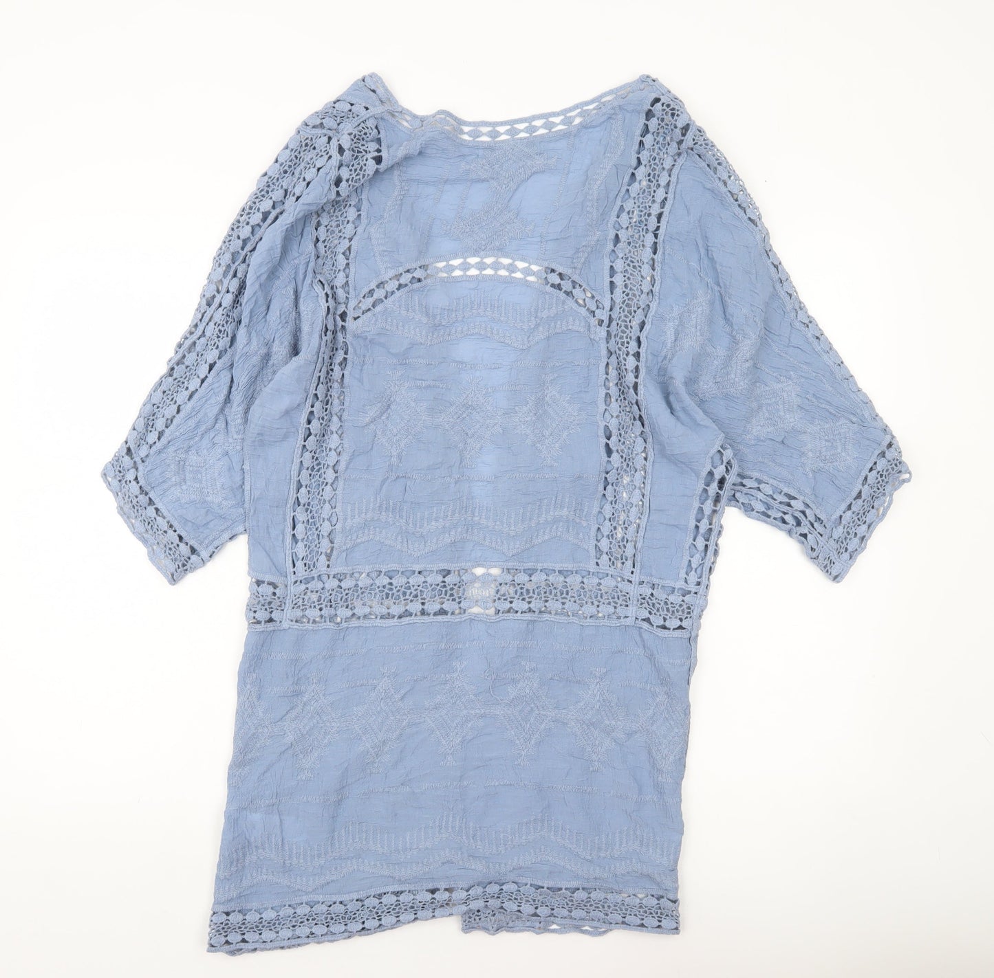 Next Women’s Blue Crochet Lace Swim Cover Up Size S