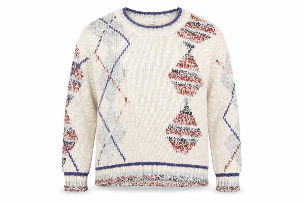 George Women’s Ivory Argyle Knit Pullover Jumper UK 12 Regular Fit