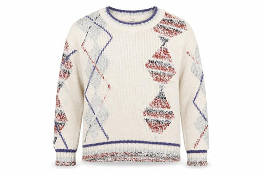 George Women’s Ivory Argyle Knit Pullover Jumper UK 12 Regular Fit