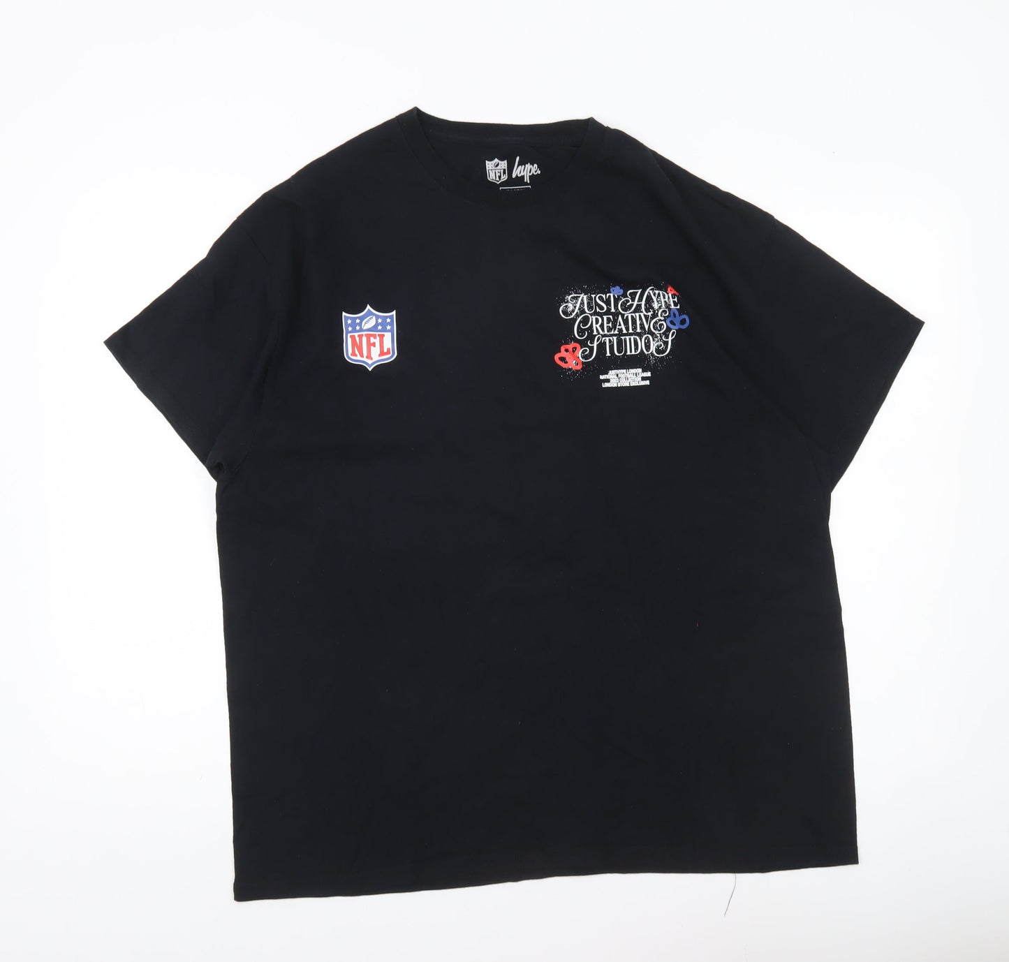 Hype NFL Men’s Black XL Graphic Logo Sports T-Shirt