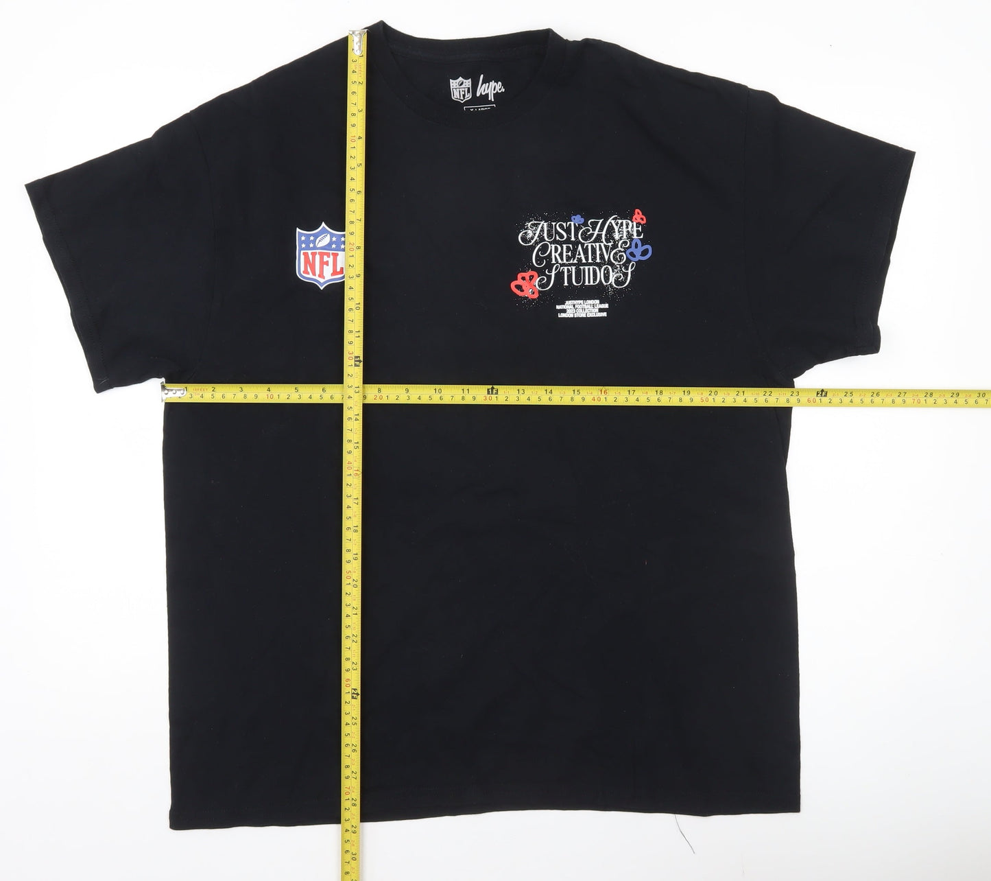 Hype NFL Men’s Black XL Graphic Logo Sports T-Shirt
