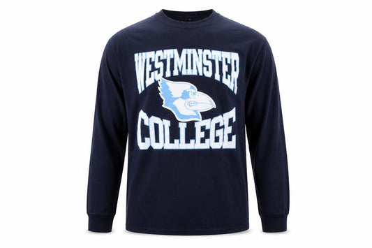 Champion Mens Blue M Long Sleeve Westminster College Graphic Shirt