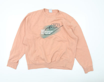 Nike Mens Pink M Pullover Sweatshirt Graphic Logo Sportswear