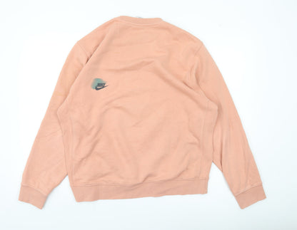 Nike Mens Pink M Pullover Sweatshirt Graphic Logo Sportswear