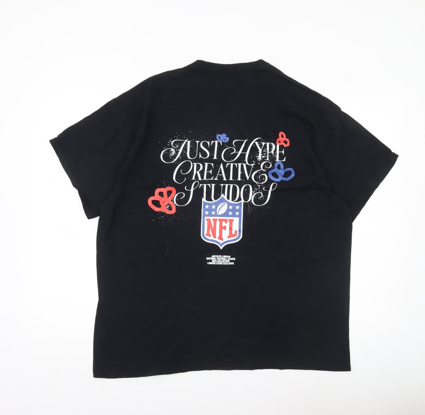 Hype Men’s Black NFL Graphic Print T-Shirt XL Short Sleeve
