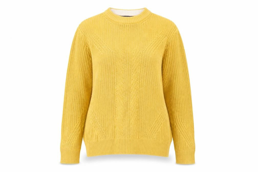 Marks & Spencer Women’s Yellow Cotton Mock Neck Jumper Size S