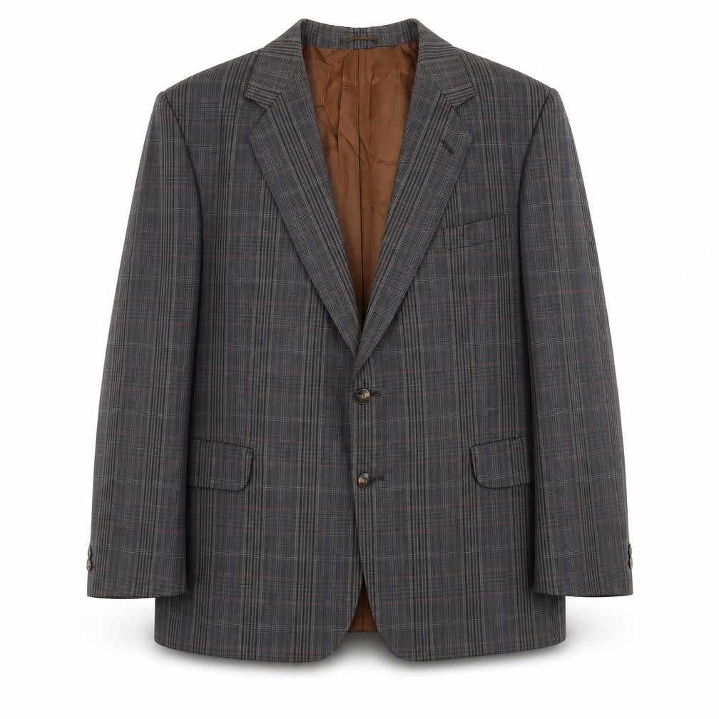 Magee Men’s Plaid Wool Blazer Jacket 40S Notch Lapel