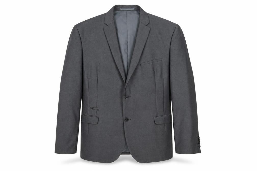 George Men Grey 46R Blazer Jacket Single Breasted Notch Lapel