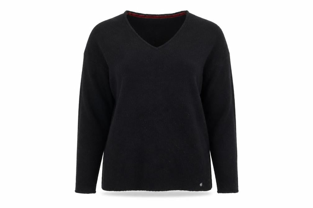 White Stuff Womens Black Wool Blend V-Neck Jumper Size 8