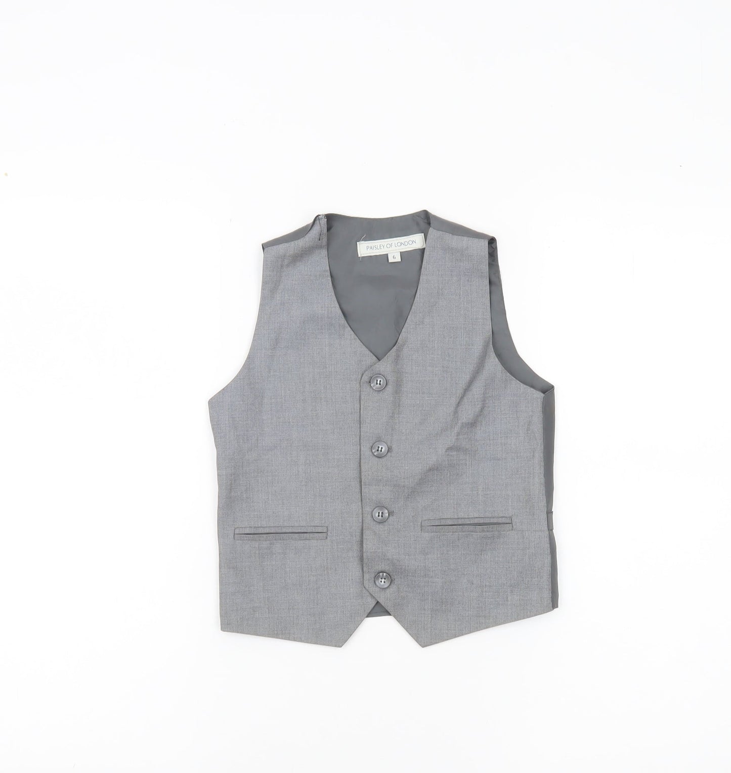 Paisley of London Boys Grey 6 Years Suit Waistcoat Formal Wedding