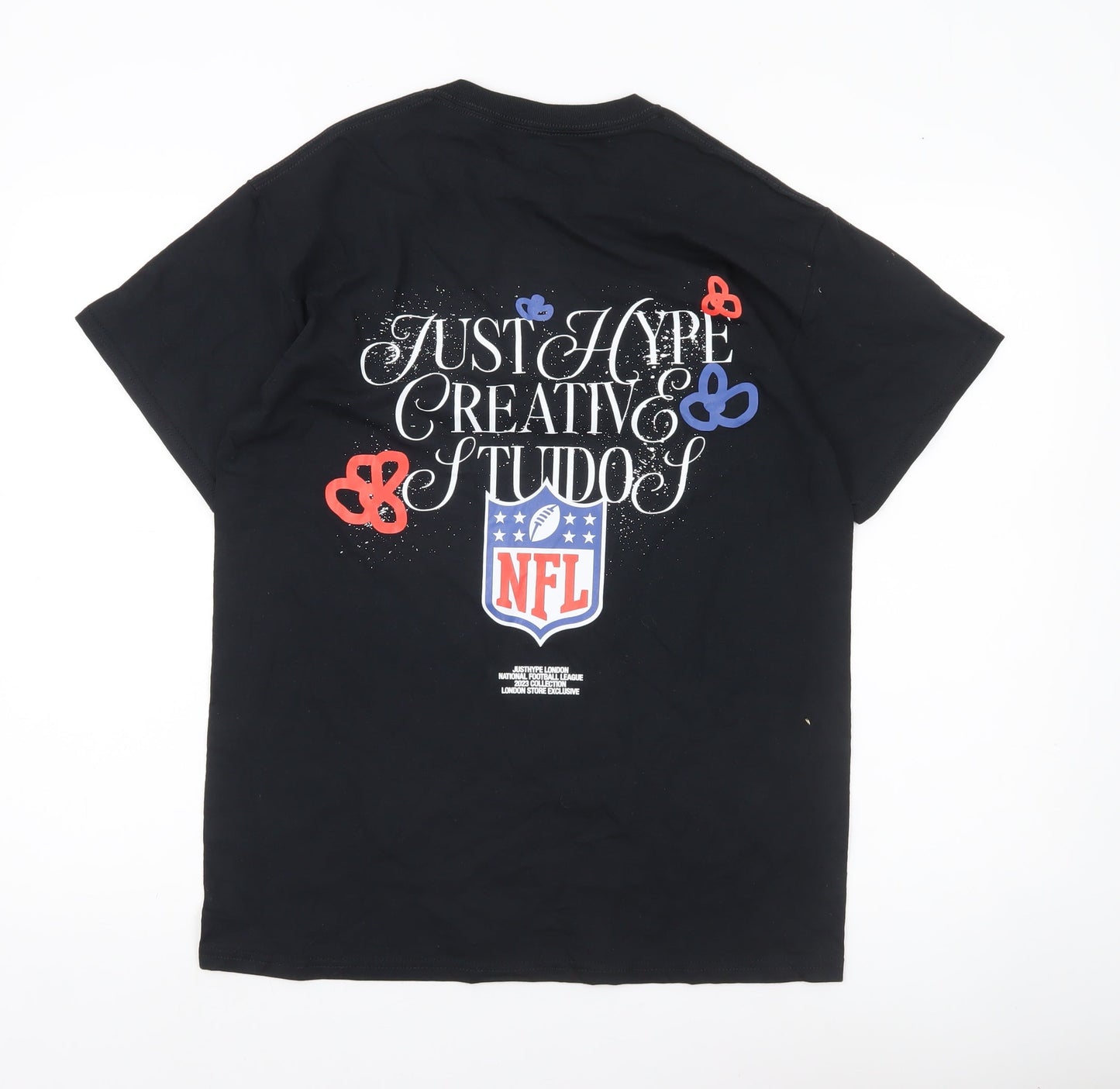 Hype Men’s Black Medium NFL Graphic Print Logo T-Shirt