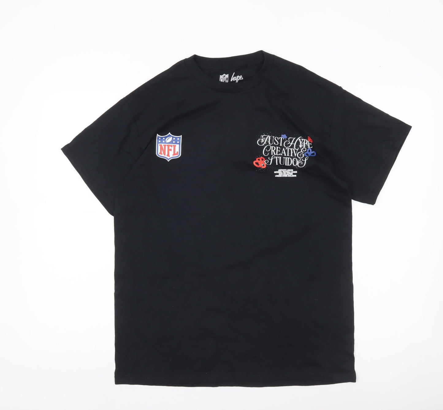 Hype Men’s Black Medium NFL Graphic Print Logo T-Shirt