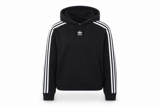 Adidas Womens Black Hoodie Pullover UK 12 Cotton Logo Sportswear