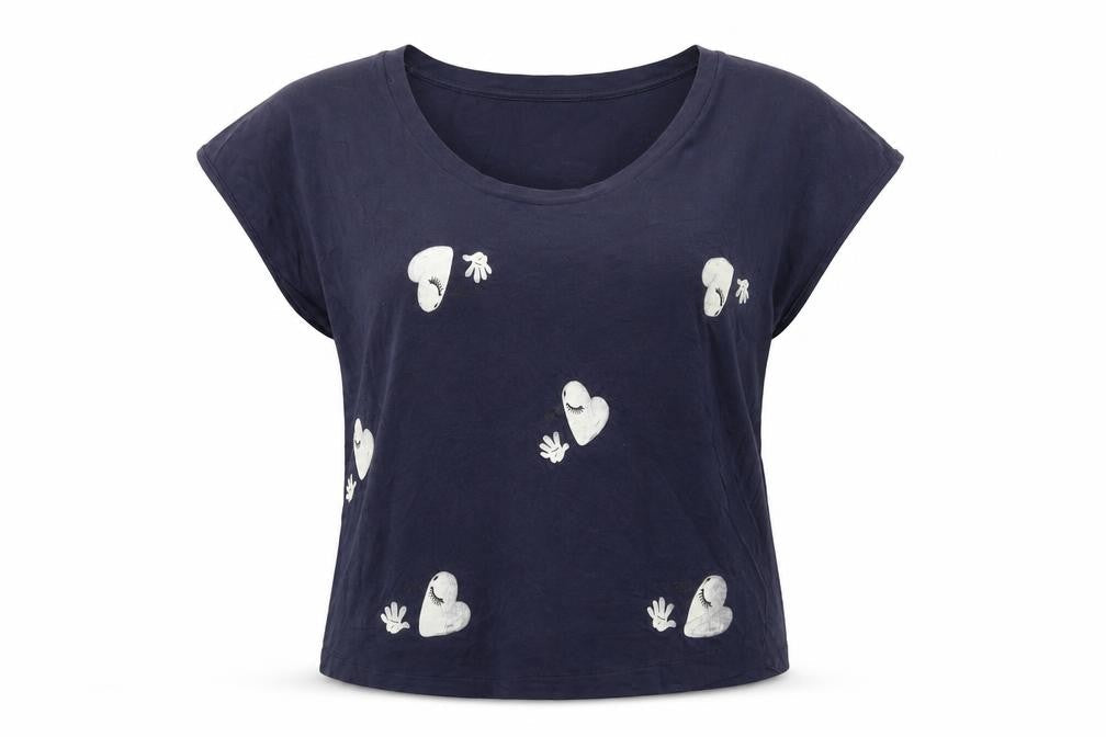 Gap Womens Blue XS Cotton Crew Neck Graphic T-Shirt
