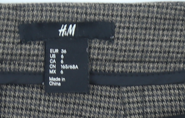 H&M Women’s Brown Check Pencil Skirt Size 8 Workwear