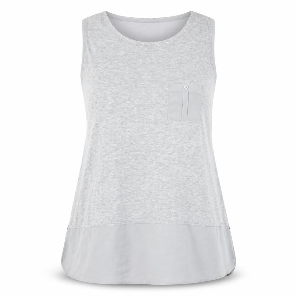 Marks & Spencer Women Grey Tank Top Size 18 Basic Scoop Neck