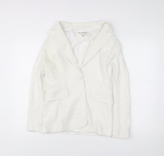 Miss Selfridge Women’s White Floral Lace Blazer UK 10 Single-Breasted