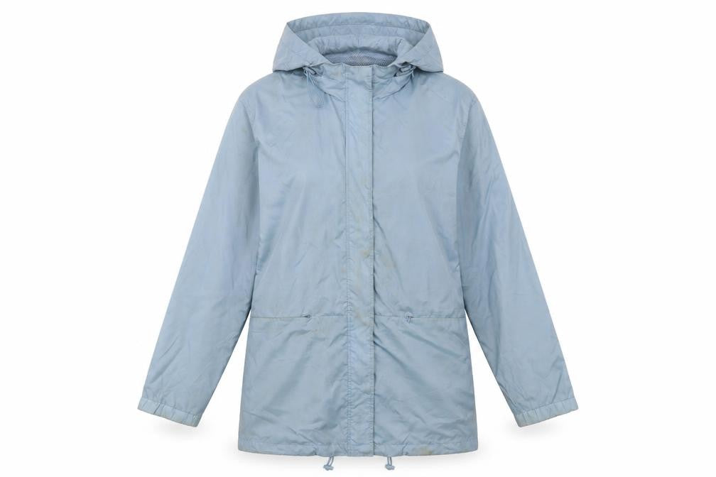 Dannimac Womens Blue Hooded Rain Coat Jacket UK 12 Medium Waterproof