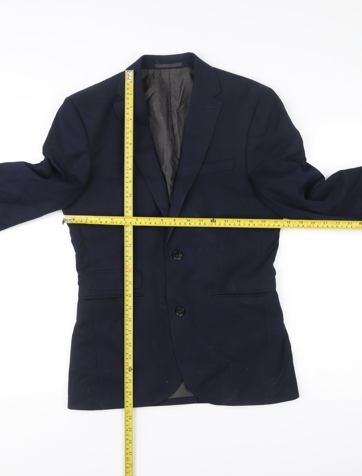 Next Men's Blue 36R Wool Blend Blazer Jacket Tailoring