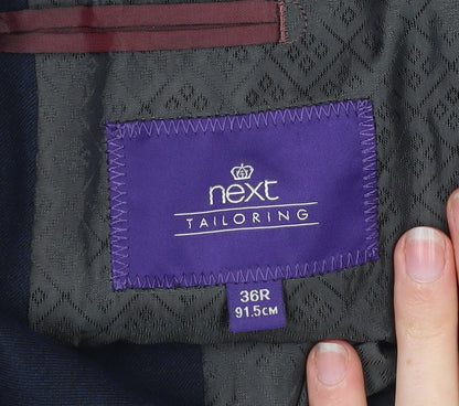 Next Men's Blue 36R Wool Blend Blazer Jacket Tailoring