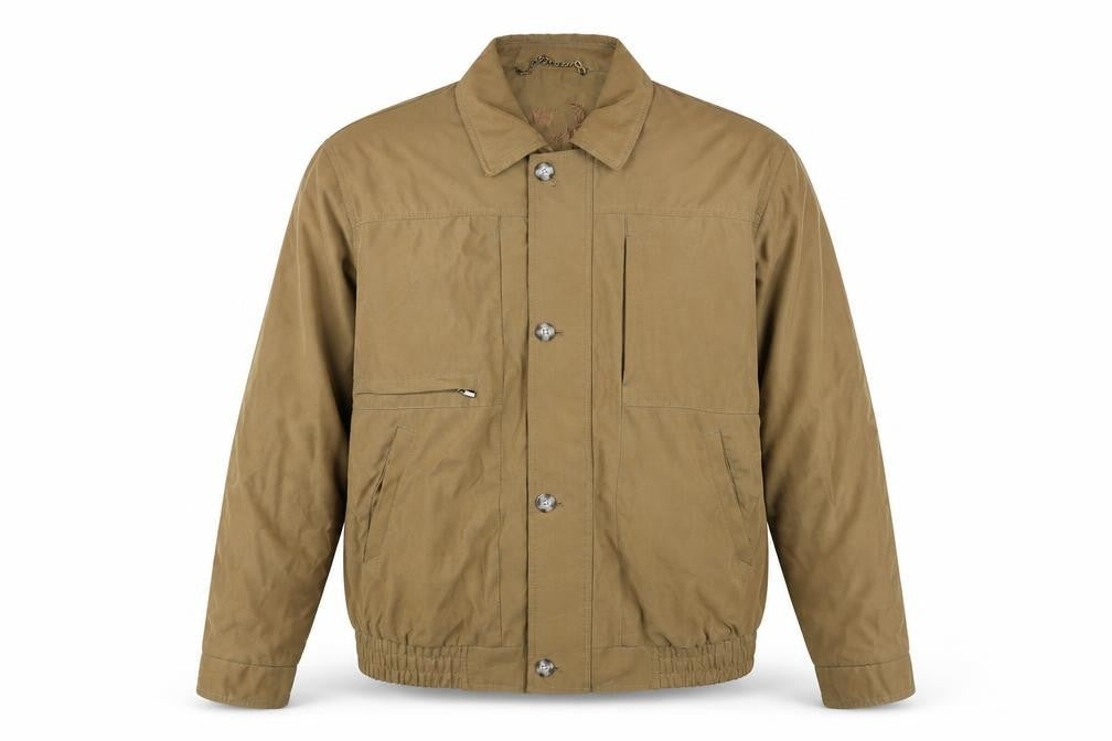 Men’s Beige Polyester Nylon Casual Jacket L 41-43in