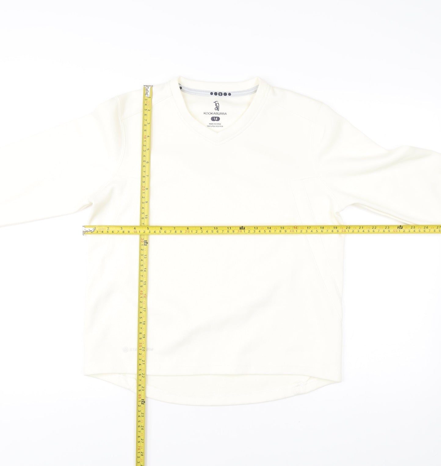Kookaburra Womens Ivory V-Neck Pullover Sweatshirt Size 14