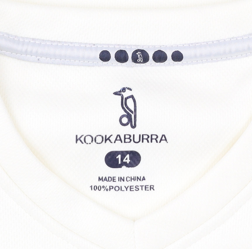 Kookaburra Womens Ivory V-Neck Pullover Sweatshirt Size 14