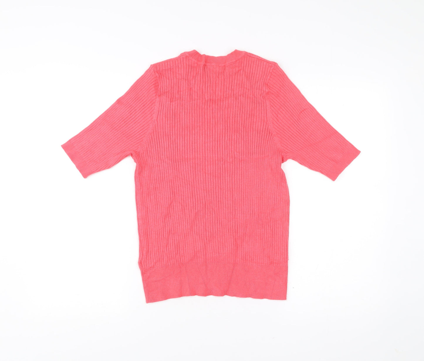 Marks and Spencer Womens Pink Size 14 Knit Short Sleeve Top