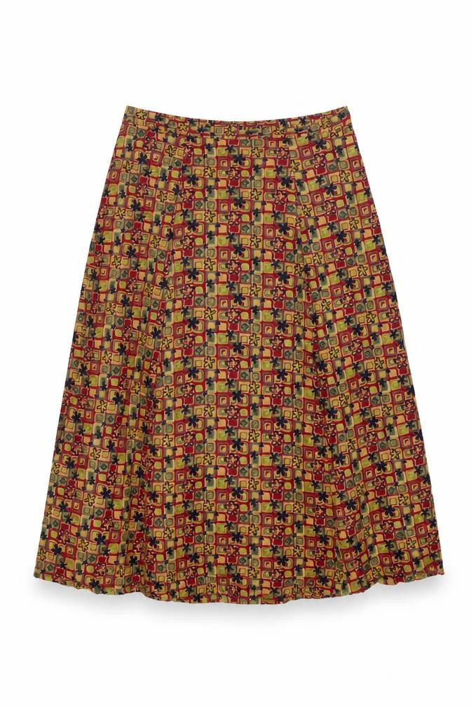 Alice Collins Women’s Multicoloured A-Line Knee Length Skirt L Viscose