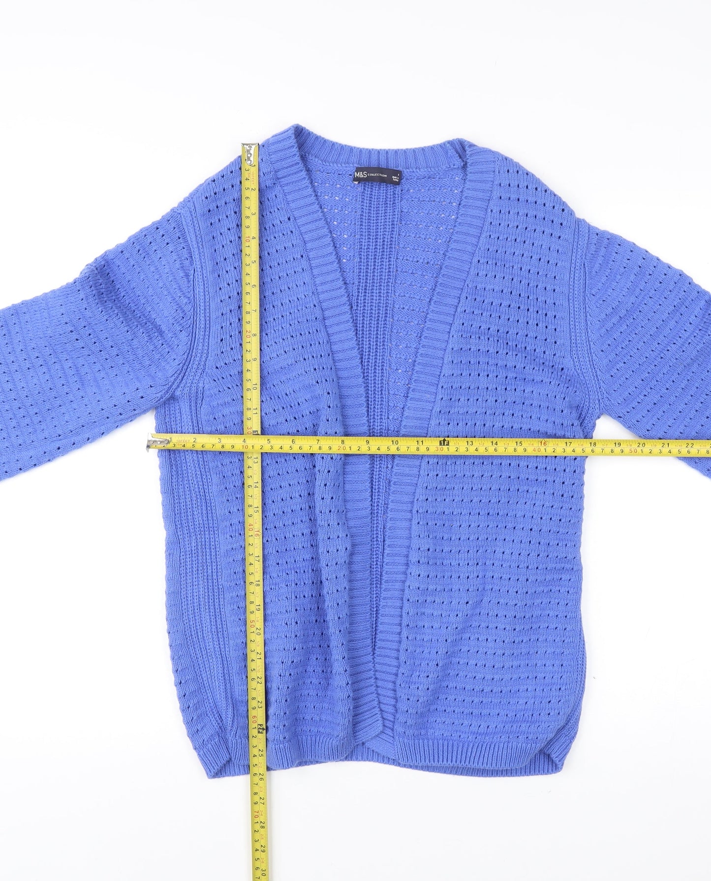 Marks and Spencer Women’s Blue Knit Open Cardigan Size S