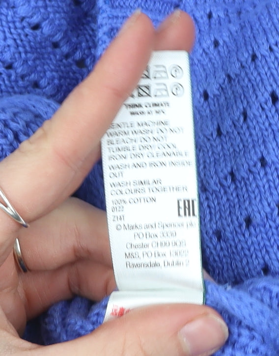 Marks and Spencer Women’s Blue Knit Open Cardigan Size S
