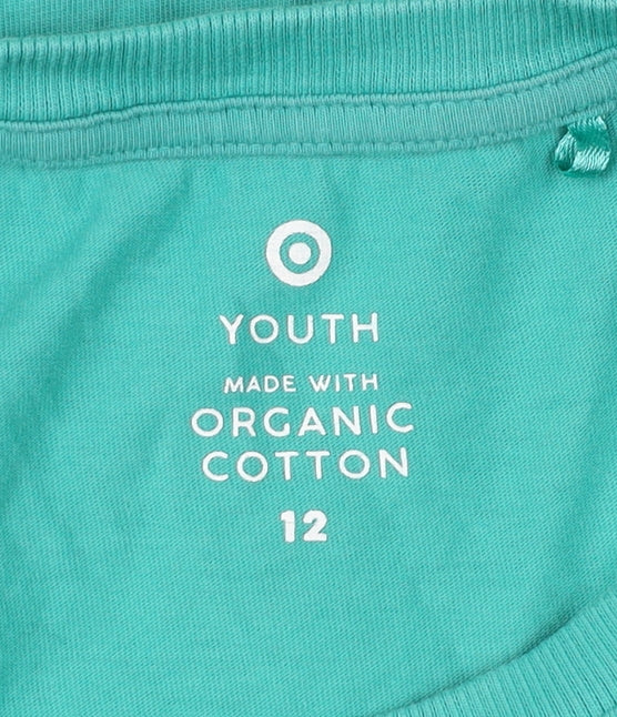 Girls Green Milano Bellissima Long Sleeve Cotton Graphic T-Shirt 12Y