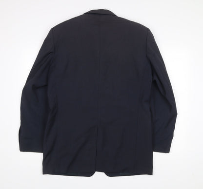 Moss Mens Blue Wool Suit Jacket 40 Chest Regular Fit Business Blazer
