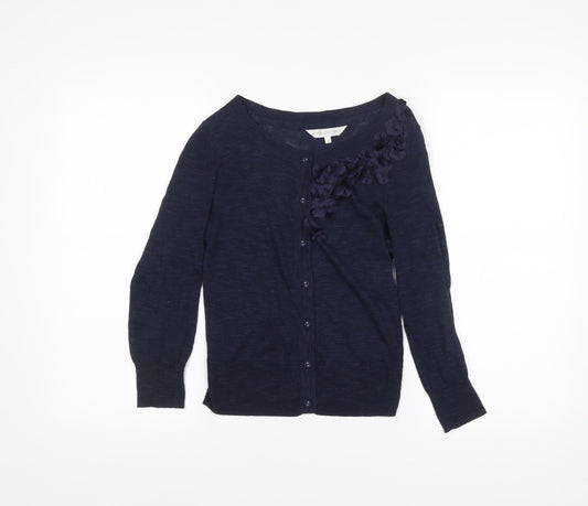 Rocha John Rocha Womens Blue Size 8 Cardigan Crew Neck Long Sleeve