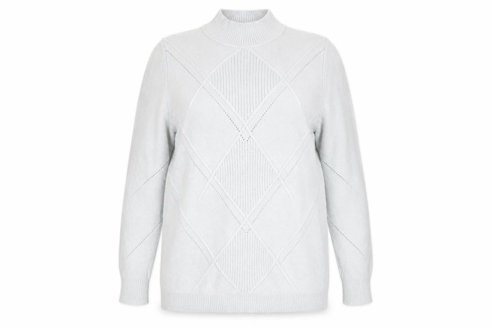 Damart Women’s Grey Pullover Jumper Size 18/20 Mock Neck Knit