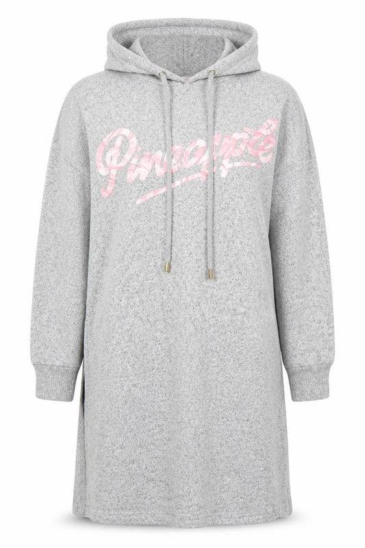 Pineapple Women Grey XS Hoodie T-Shirt Dress Casual Lounge
