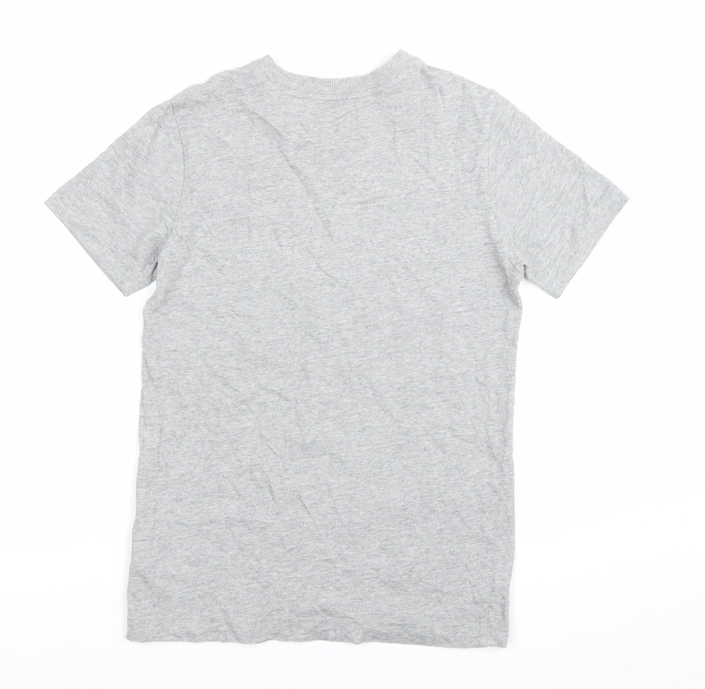 Adidas Boys Grey 11-12 Years Logo T-Shirt Short Sleeve Crew Neck