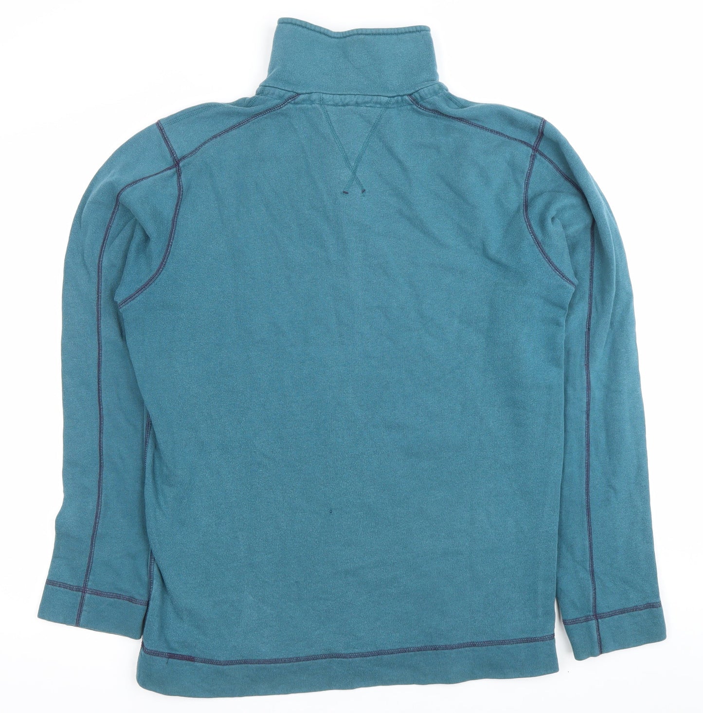 White Stuff Mens Blue 1/4 Zip Sweatshirt Size M Cotton Casual