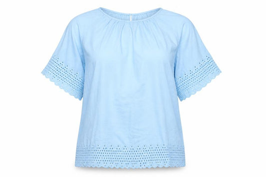 Marks and Spencer Women’s Blue Cotton Embroidered Tunic Blouse UK 12